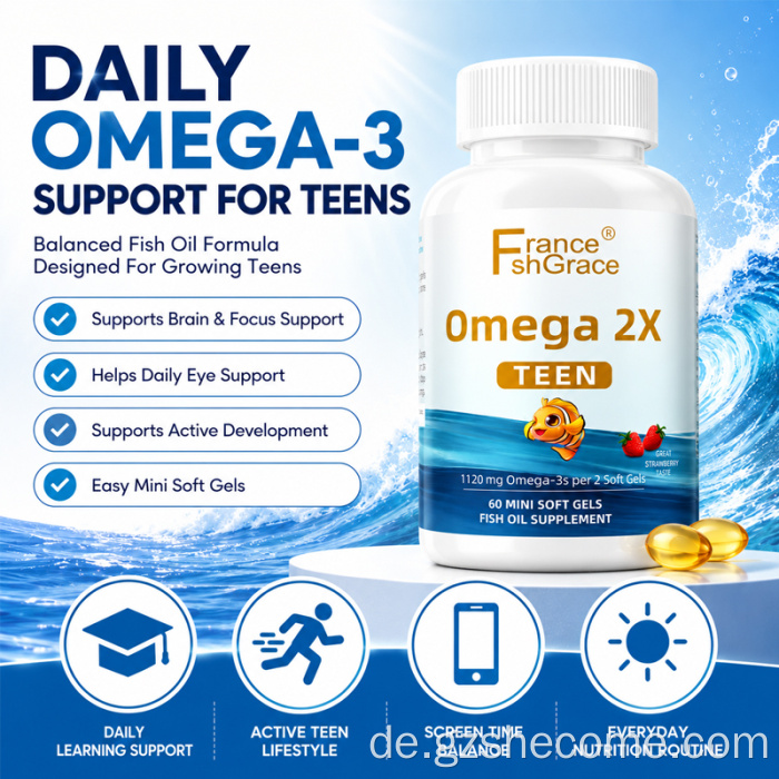 Shecome Omega 2X Fischöl-Kapseln Herz Gehirn